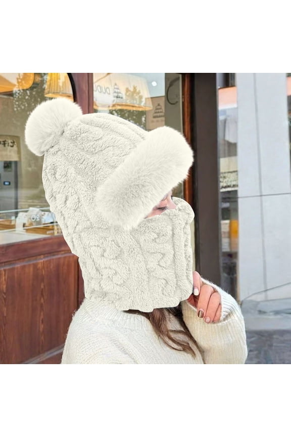 Women's Winter Pattern Knit Layer Warm Thickened Ear Warming Hat, Winter Hats for Women, Knit Hat, Beanie for Women