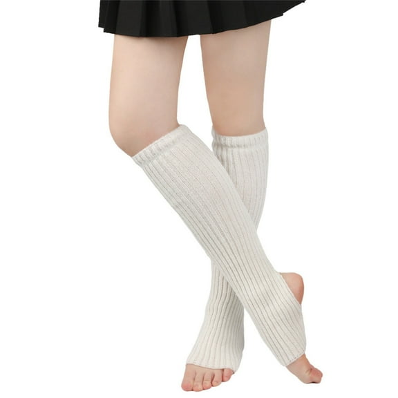 Pyhlmscde Women's Winter Solid Color Knitted Socks, Stockings Socks, Thigh High Stockings, Ankle Warmers