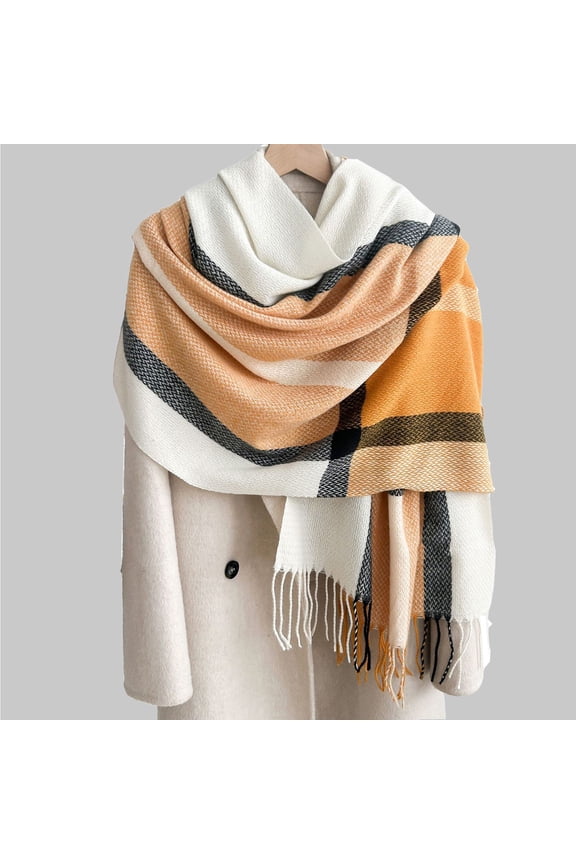 Women's Winter Warm Fringed Plaid Shawls, Shawl Wraps for Women, Scarf for Women, Womens Shawl