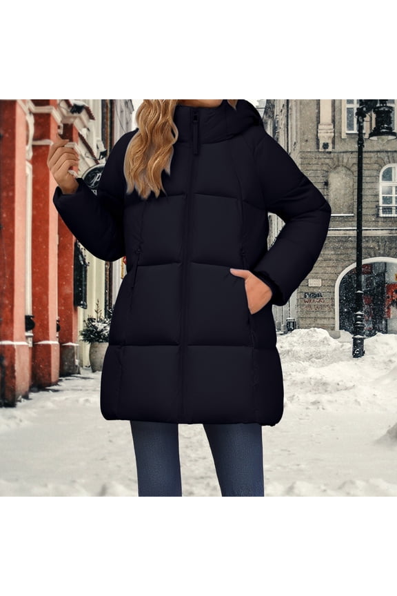 Women's Winter Warm Thicken Long Outwear Pockets Coat, Winter Coats for Women, Womens Winter Coats, Winter Clothing for Women