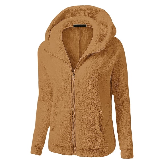 Pyhlmscde Women's Winter Warm Wool Zipper Coat Outwear, Womens Tops, Jackets for Women, Women Fall Clothes