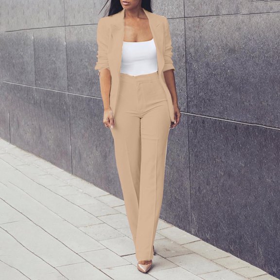 Pyhlmscde Womens Fall Fashion 2 Piece Sets Open Front And Slim Fit Pants Suits Set, Two Piece Sets for Women, Women Fall Clothes, Sweatsuits for Women