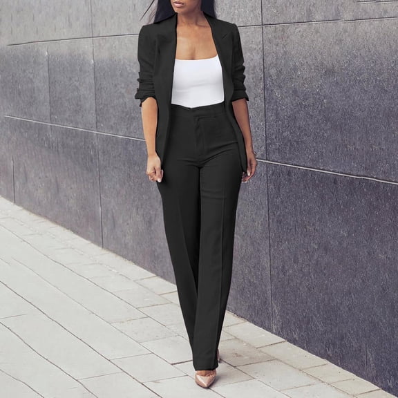 Pyhlmscde Womens Fall Fashion 2 Piece Sets Open Front And Slim Fit Pants Suits Set, Two Piece Sets for Women, Women Fall Clothes, Sweatsuits for Women