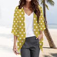 thumbnail image 1 of Pyhlmscde Womens Print Puff Sleeve Buttons Cardigan Cover Up Casual Blouse Tops, Womens Cover Up Top, Cover Up Tops For Women, Soft Cardigans For Women, 1 of 2