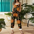 thumbnail image 1 of Pyhlmscde Womens Pumpkin Bat Halloween Print Straps Overalls with Pockets, Jumpsuits for Women, Halloween Dresses for Women, Rompers for Women, 1 of 6