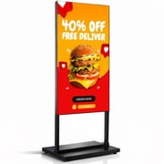 Pyimgus 43 Inch Floor Standing Digital Signage, 700nits High Brightness Advertising Display, Digital Signage with CMS/U-Disk Plug&Play, Split Screen, 7/24 Timer Switch,HDMI/USB/WiFi/Android OS