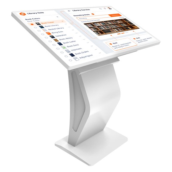 Pyimgus 43 Inch Touch Screen Kiosk, 10pt PCAP Capactive Touch Screen Digital Signage, Windows OS K-Style Indoor Digital Signage, Interactive LCD Display Signage, U-Disk Publish Content, Split Screen