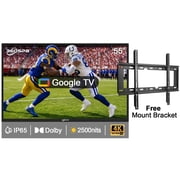 Pyimgus 55  Outdoor TV, 4K UHD Google TV, 2500nits Ultra-High Outdoor Television, IP65 Waterproof TV, Weatherproof TVs with Voice Assistant Remote, Smart Outdoor TV with Dolby for Patios, Sports