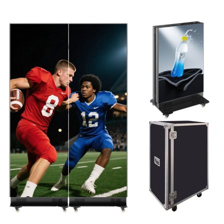 Pyimgus 80" LED Screen Display, P1.86 LED Poster, GOB Digital Signage, Spliceable Advertising Display USB Plug&Play, Remote Control for Events/Rentals/Weddings