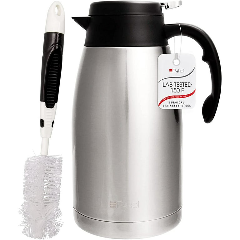 Pykal 68-Oz Thermal Coffee Carafe Insulated Drink Dispenser with Free Brush  