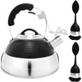 Pykal Retro Whistling Tea Kettle 2.8 QT Vintage Stainless Steel