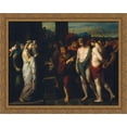 thumbnail image 1 of Pylades and Orestes Brought as Victims before Iphigenia 34x28 Large Gold Ornate Wood Framed Canvas Art by Benjamin West, 1 of 2