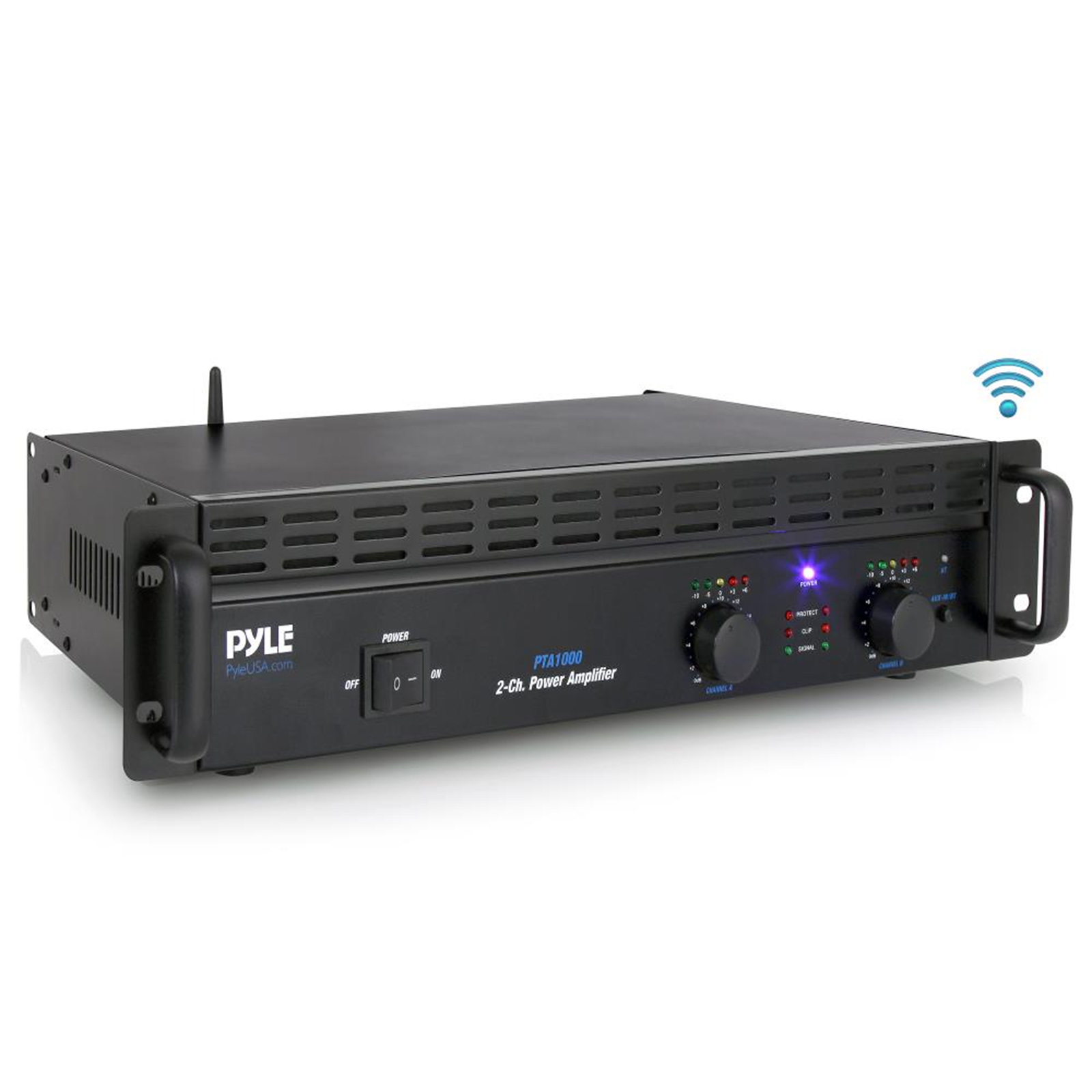 Pyle 1,000-Watt, 2-Channel Professional Power Amp with Bluetooth - image 1 of 2