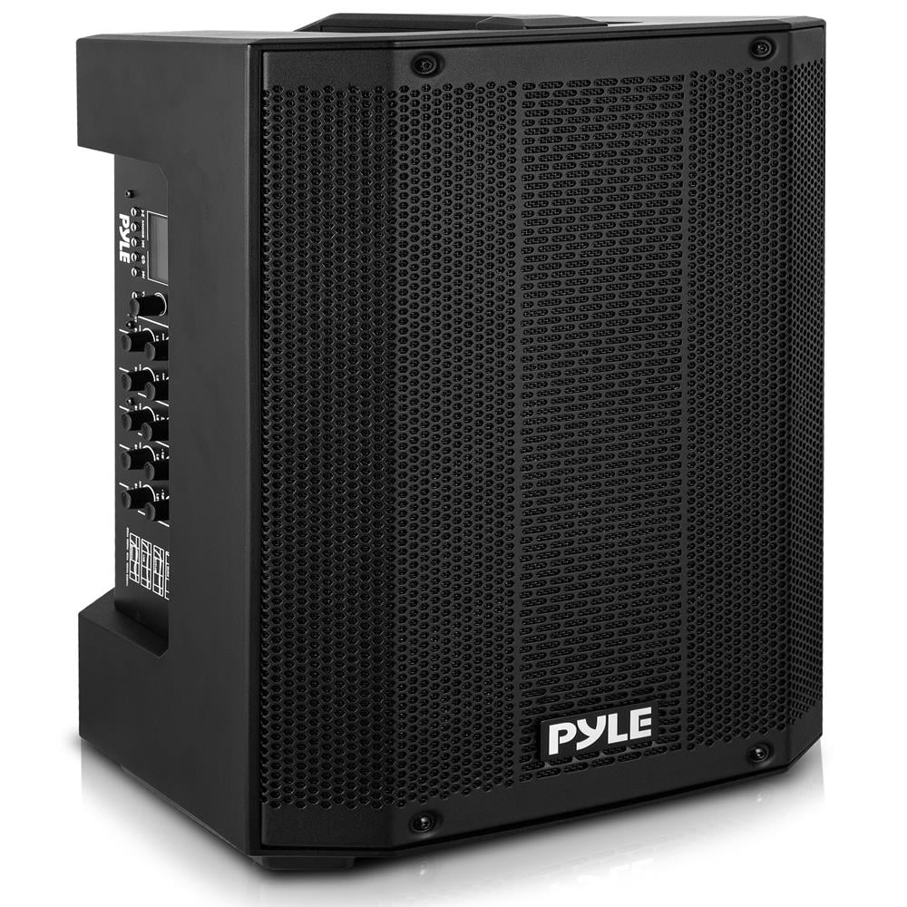 Pyle 10" Bluetooth PA Speaker System, 800W Peak Portable Loudspeaker with Class D Amplifier, EQ/DSP, Combo Inputs, USB, AUX, TWS & Rechargeable Battery