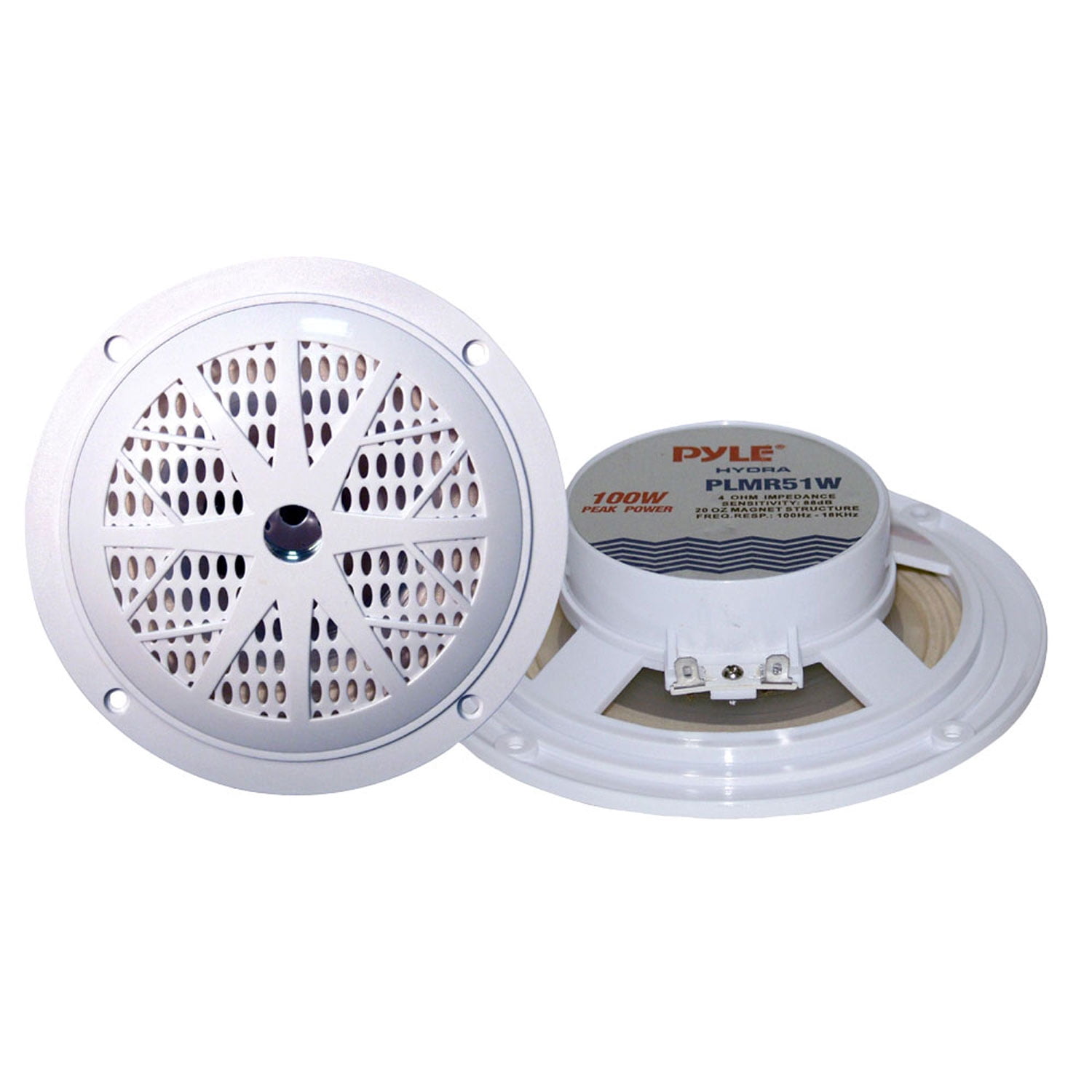 Pyle 100 Watts 5.25" 2 Way White Marine Speakers (Pair)