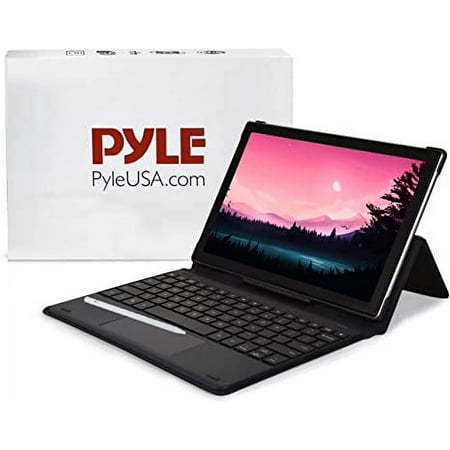Pyle 1080p HD Display, 5000 mAH, Dual 10.1 Inch Android Tablet -2 in 1 Tablet Camera, WiFi Compatibility, Quad-Core Processor, 2GB RAM, 32GB Storage,Magnetic Keyboard,Stylus Pen & Case Included-Silver