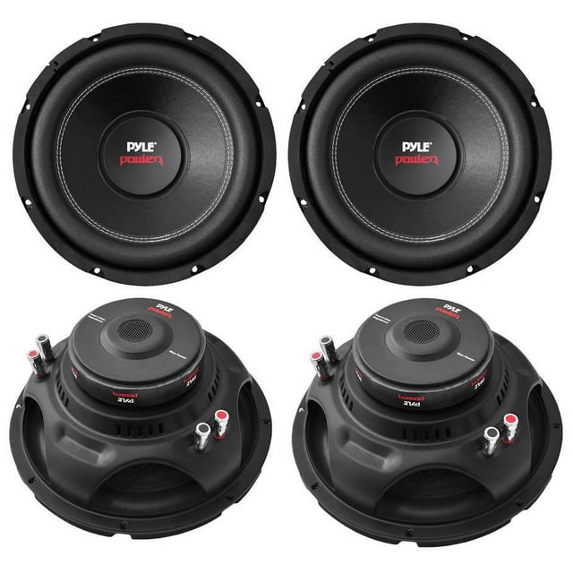 Pyle 12" 6400W 4Ohm DVC Car Stereo Power Audio Subwoofer Set, 4pk