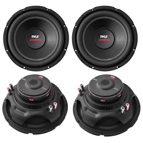 Pyle 12" 6400W 4-Ohm DVC Car Stereo Power Audio Subwoofer Set, 4pk | PLPW12D
