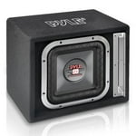 Pyle 12'' Single Series Vented Subwoofer Enclosure - High Powered Woofers with a Non-Pressed Paper Cone, Rear Vented Design with Santoprene Surround - PLSQ12BS