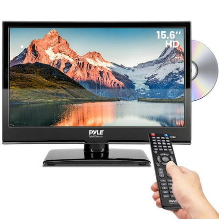 Pyle 15.6 Inch 1080p Slim Flat Screen Monitor FHD Small TV W/ HDMI, RCA, Multimedia Disk/DVD Combo