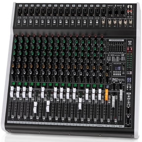 Pyle 16-Channel Professional DJ Mixer Controller – Bluetooth Audio Mixer with 7-Band EQ, 99 DSP Effects, USB Recording, Phantom Power & XLR Inputs