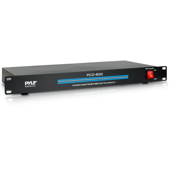 Pyle 1800 Watt Mount Rack Power Conditioner Surge Protector w/ 8 Outlets