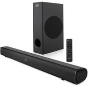 Pyle 2.1 Tabletop Soundbar Digital Speaker System - Digital Amplifier with DSP Streaming Tabletop Stand Mount TV Digital System with AUX/Optical in/USB in/HDMI ARC/Coaxial, LED Display
