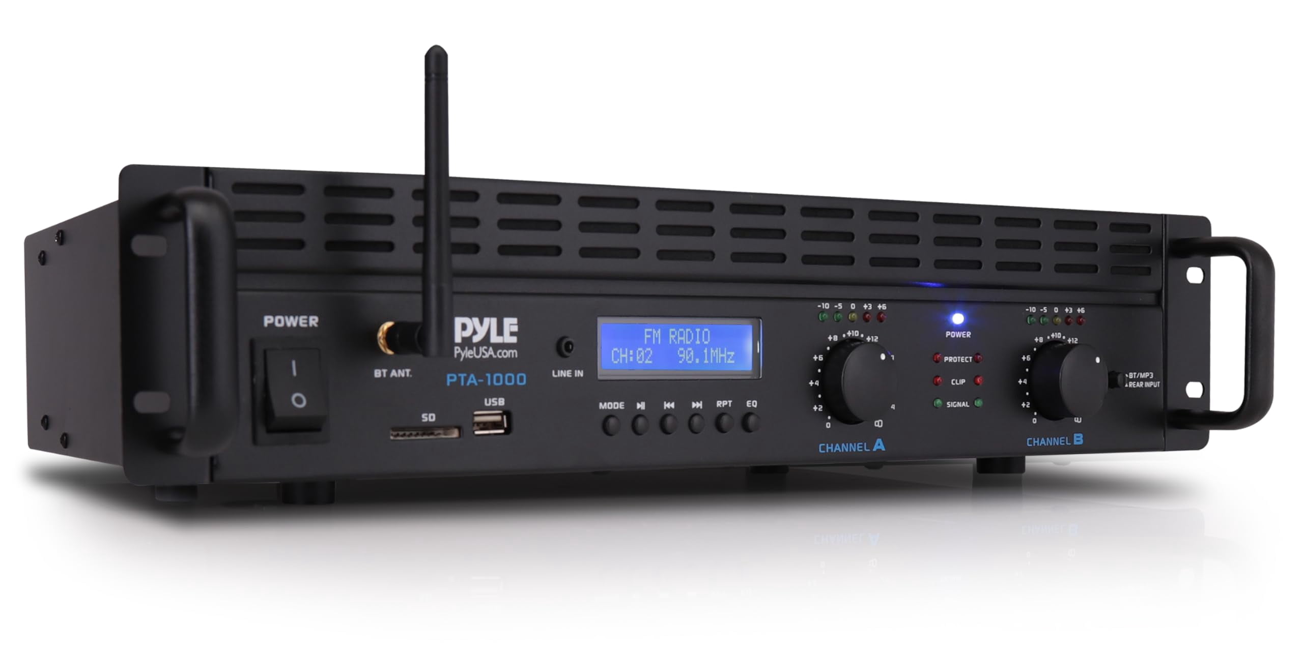 Pyle 2-Channel 2000W Bridgeable Rack Mount Pro Audio Amplifier ...