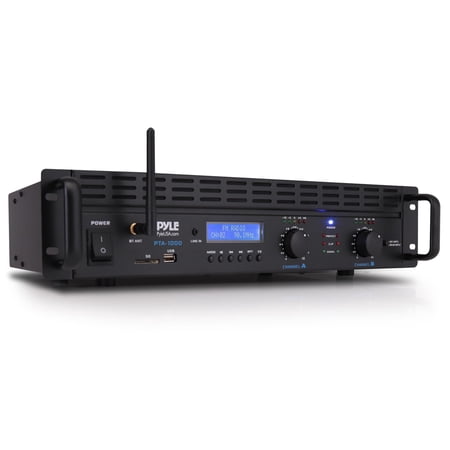 Pyle 2-Channel 2000W Bridgeable Rack Mount Pro Audio Sound Wireless Home Stereo Receiver Amplifier