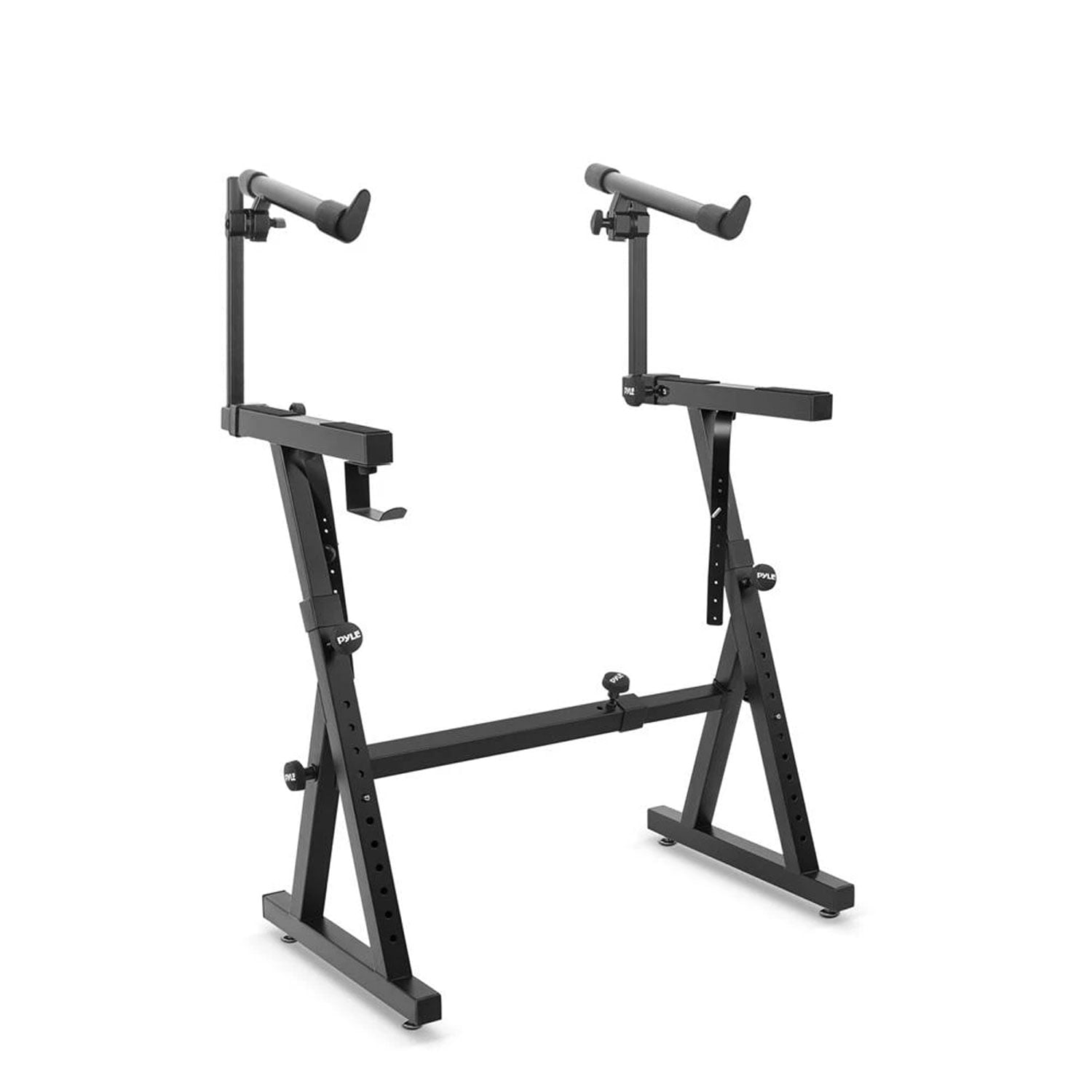 Pyle 2 Tier Adjustable Heavy Duty Metal Keyboard Music Stand, Black