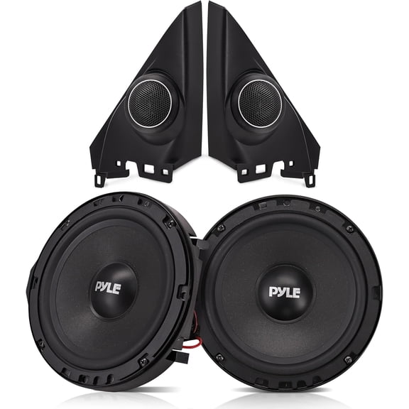 Pyle 2-Way Component Car Speaker System for Honda Civic, 6.5" OEM Fit Upgrade, 300W with Crossovers, Tweeters & Durable Woofers for Clear Balanced Sound