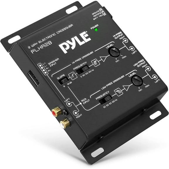 Pyle 2-Way Electronic Crossover Network Independent HighPass LowPass Controls 4-Channel RCA Outputs