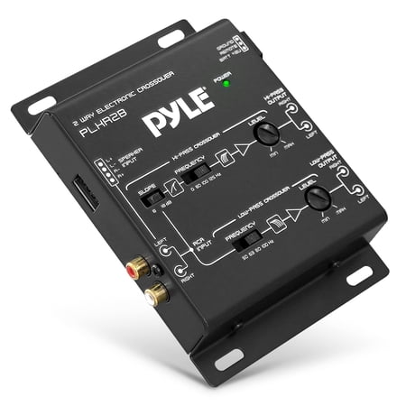 Pyle 2-Way Electronic Crossover Network Independent HighPass LowPass Controls 4-Channel RCA Outputs