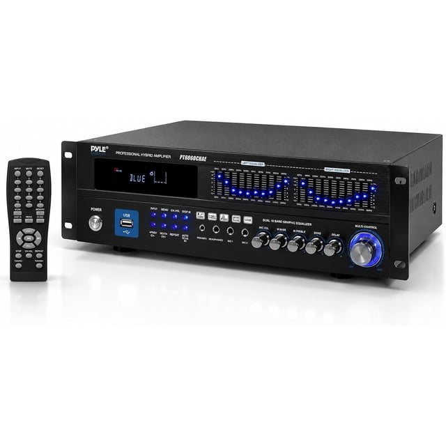 Pyle 2000W Bluetooth 5.0 - 6-Channel Home Amplifier - Rack Mount Stereo ...