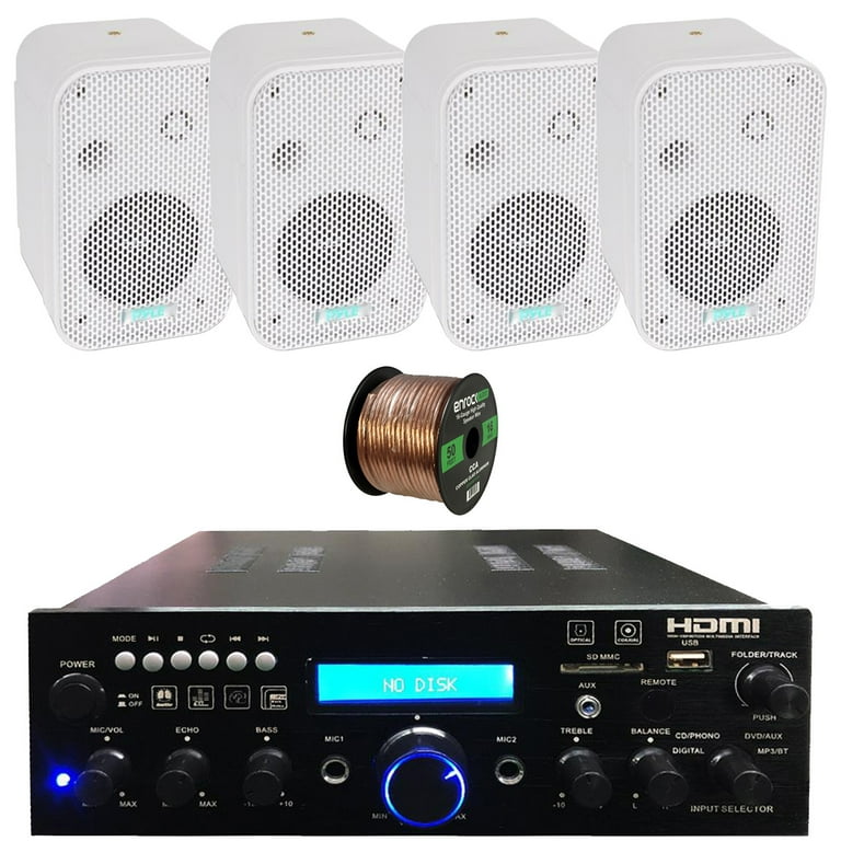 Pyle 200W Compact Wireless Bluetooth USB FM Radio Home Theater