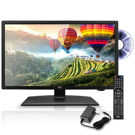 Pyle 21.5 Inch 1080p LED RV Television Slim Flat Screen Monitor FHD Small TV 12/24 Volt Car Adapter