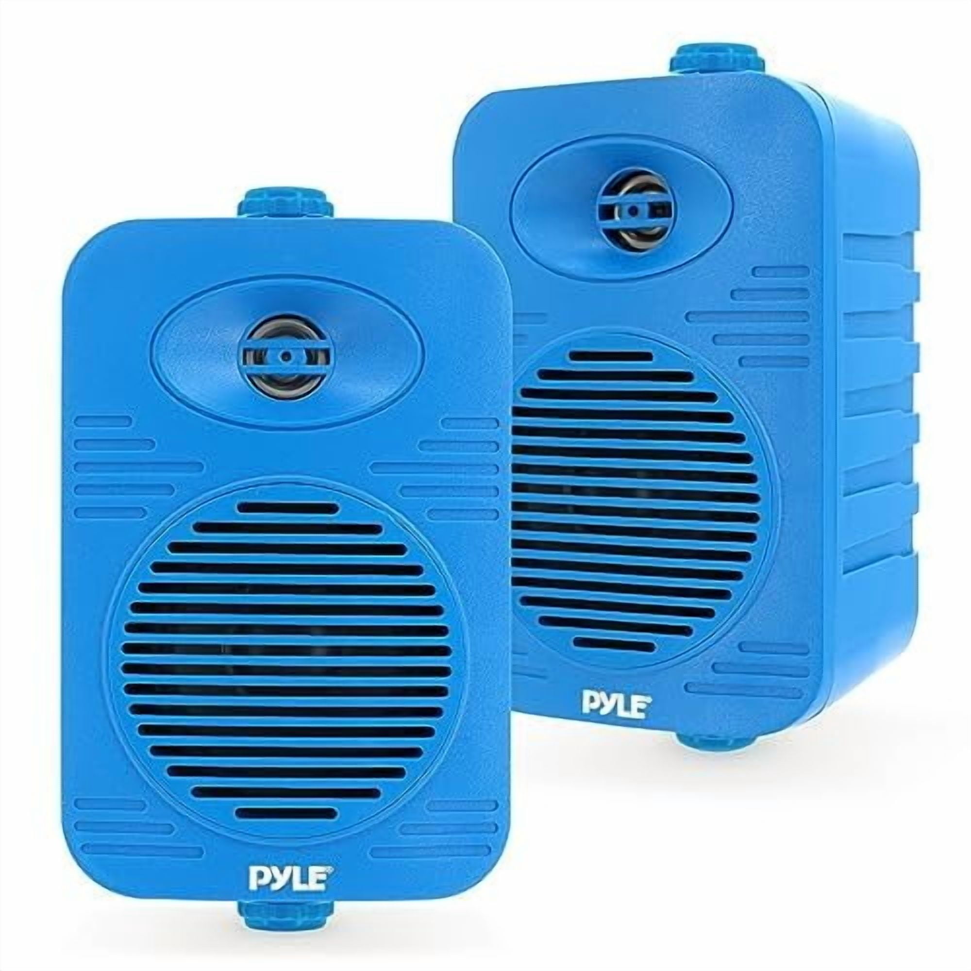 Pyle 300 Watt Bluetooth Indoor Outdoor Speakers Pair - Dual Waterproof 4 2-Way Full Range Speaker System w/ 1/2 High Compliance Polymer Tweeter  Home, Boat, Marine, Deck, Patio, Poolside Blue