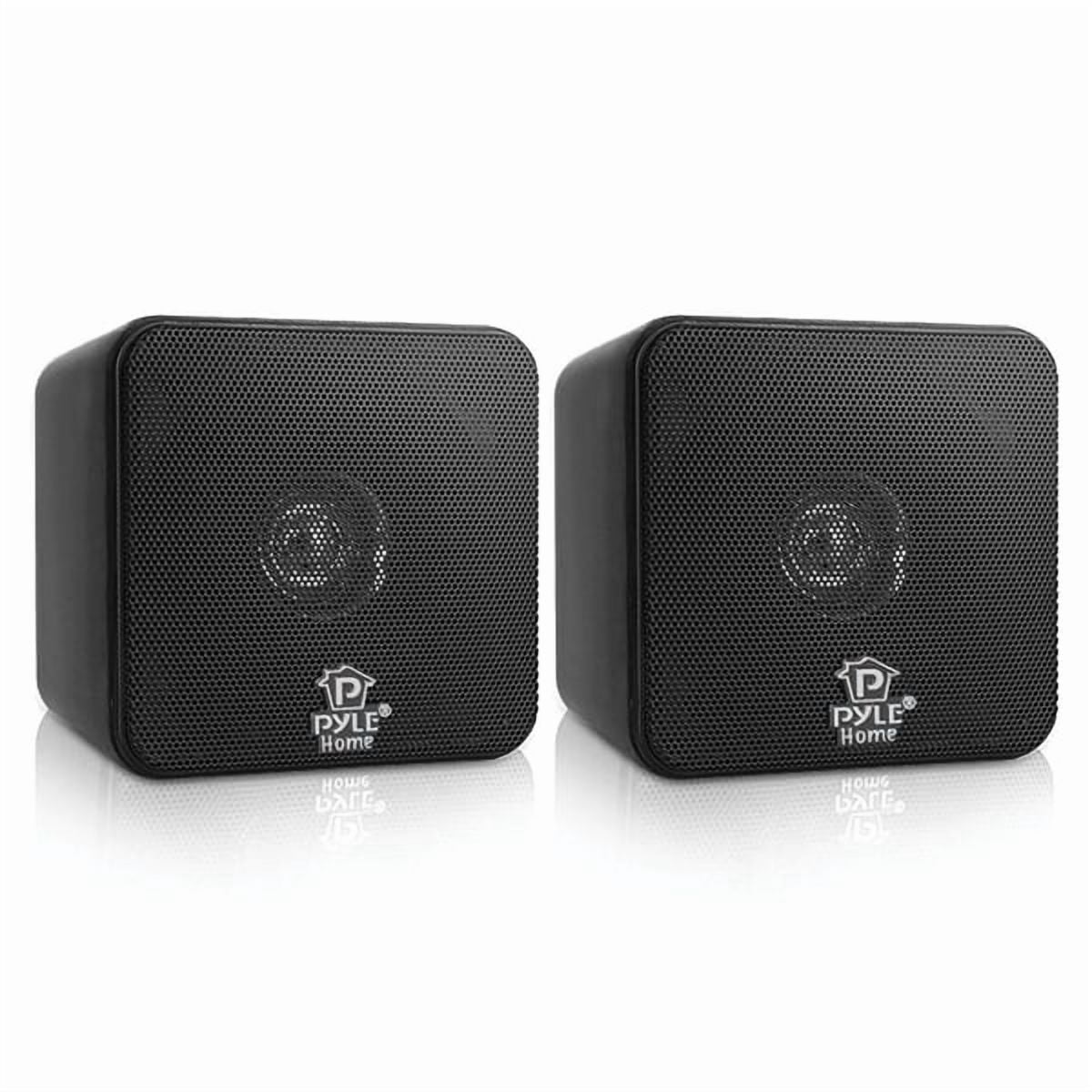 Pyle 4" 200-Watt Mini-Cube Bookshelf Speakers (Black)