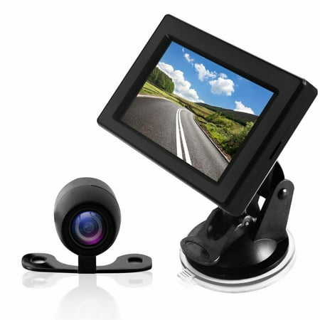 PYLE PLCM44 - Rear View Backup Camera & Monitor System, Night Vision Waterproof Cam, 4.3'' Display, Distance Scale Lines, Parking/Reverse Assist