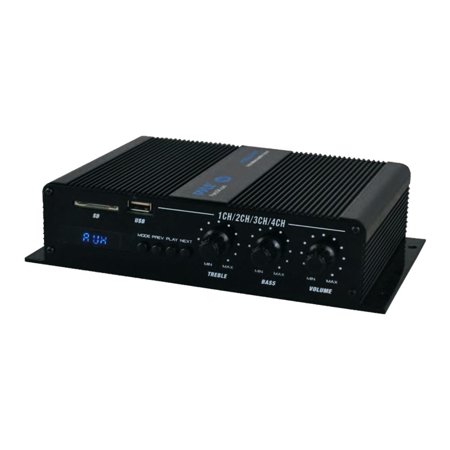 Pyle 4 Channel 400 Watt Marine Amp Amplifier Bluetooth Receiver Sound System