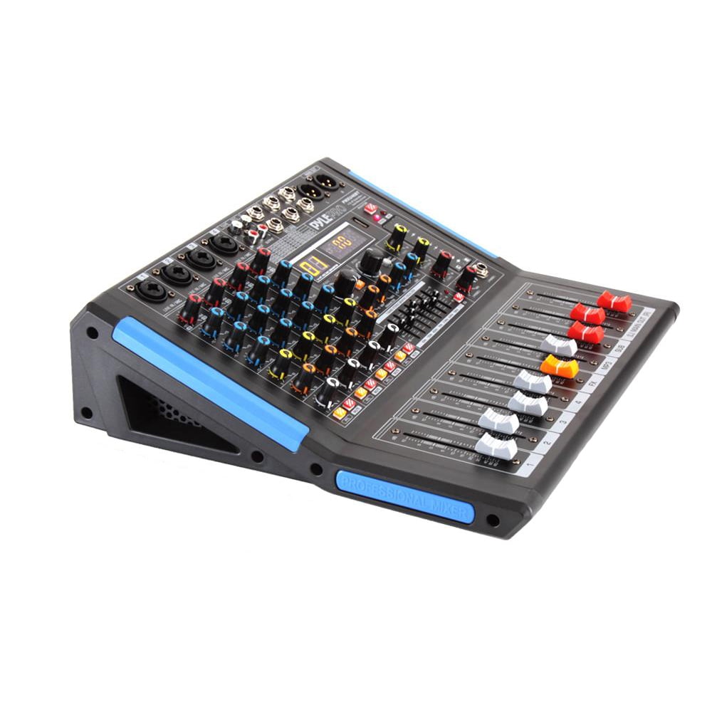 Pyle, Sound Channel Bluetooth Compatible Professional Portable Digital DJ  Console W/USB Mixer Audio Interface-Mixing Boards for Studio Recording PMX 