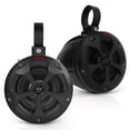 thumbnail image 1 of Pyle 4" Off-Road Bluetooth Waterproof Speakers – 800W Peak Amplified Speaker System for ATV, UTV, Golf Cart & Boat, AUX Input, Compatible with All 12V Vehicles, Rugged Outdoor Design (Black), 1 of 5