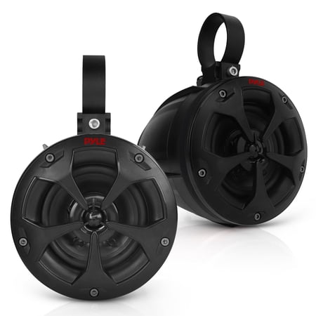 PYLE PLUTV43BTA - 4’’ Waterproof Rated Off-Road Bluetooth Speakers - Amplified Vehicle Speaker System for ATV, UTV, 4x4, Jeep (800 Watt)