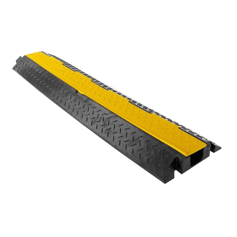 40-Inch Black and Yellow Thermoplastic Rubber Cable Protector Ramp
