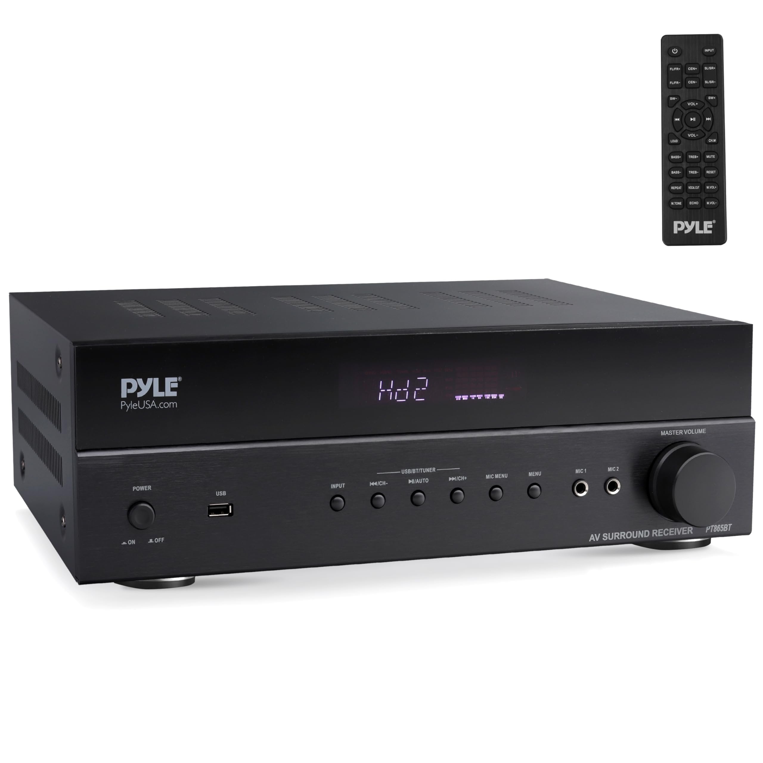Pyle 5.2 Channel Hi-Fi Home Theater Receiver - 1000W MAX Wireless BT Surround Sound Stereo Amplifier System with 4k Ultra HD Support, MP3/USB/DAC, Ideal for Immersive Home Audio Experience - PT865BT
