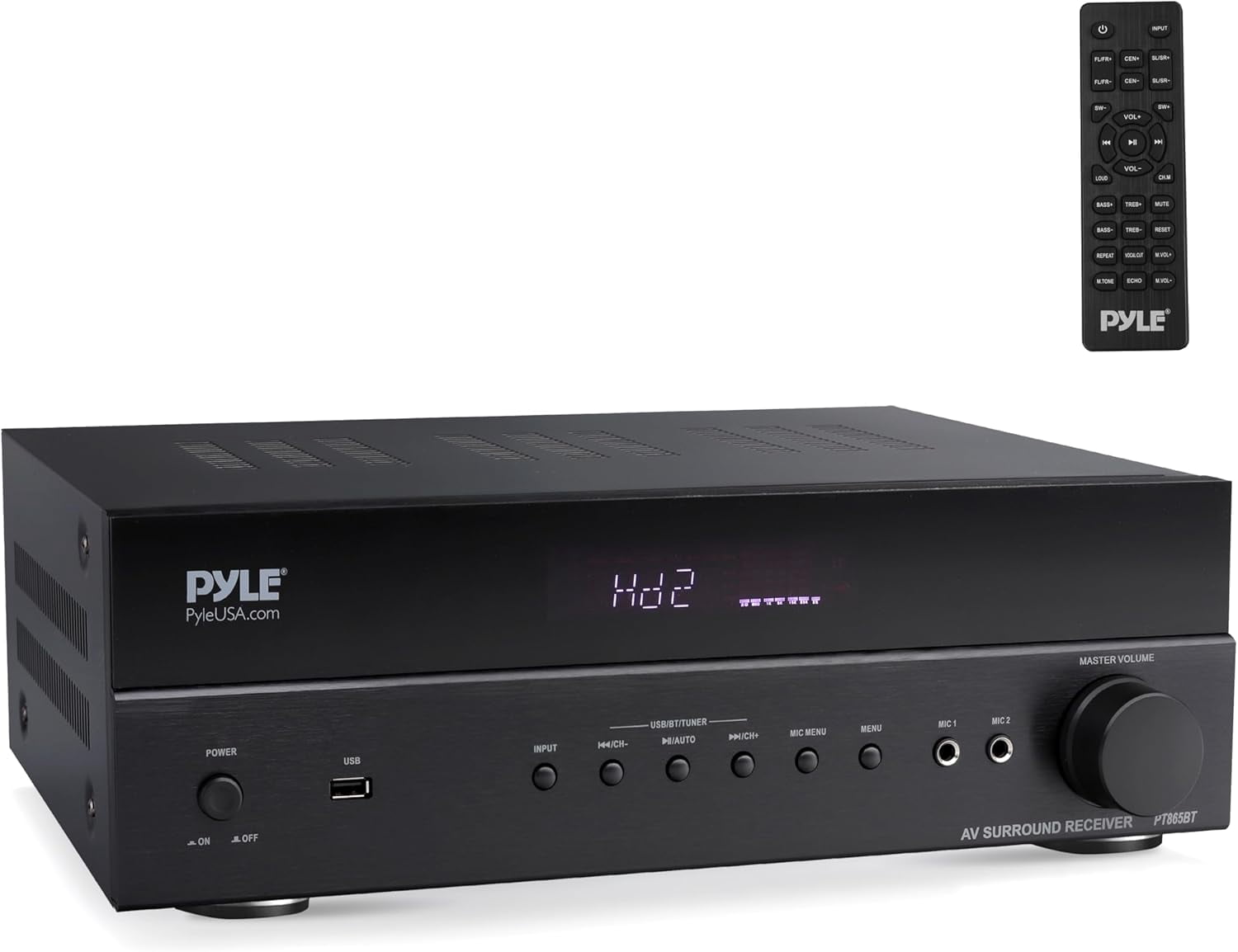 Pyle 5.2 Channel Hi-Fi Home Theater Receiver - 1000W MAX Wireless BT Surround Sound Stereo Amplifier System with 4k Ultra HD Support, MP3/USB/DAC, Ideal for Immersive Home Audio Experience - PT865BT