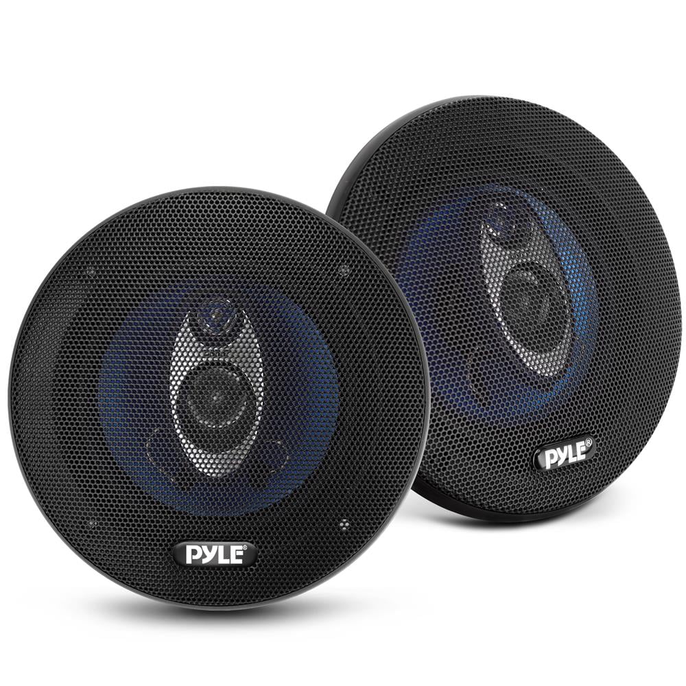 Pyle Car Sound Speaker 5.25 Inch 3-Way 200 Watt Blue Poly Cone Car Audio Speakers, Pair