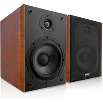 Pyle 5.25" Home Wooden Bookshelf Speakers 200W Max Power 1" Silk Dome Tweeter & Aluminum Voice Coil