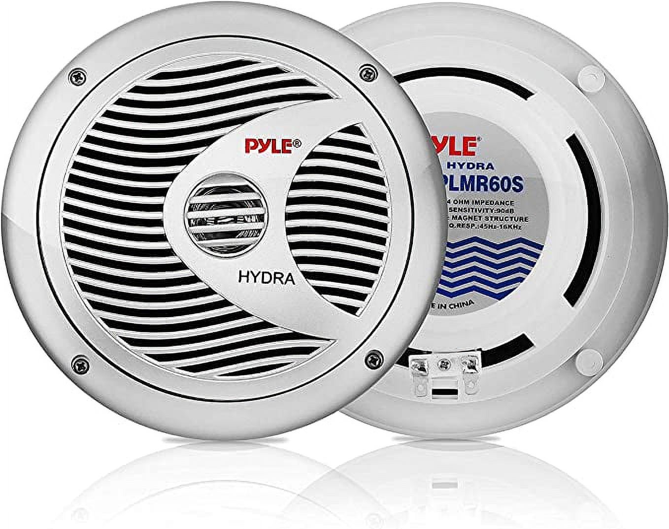 Pyle 6.5” Dual Marine Speaker 2Way Waterproof & Weather Resistant Outdoor Audio Stereo Sound System - image 1 of 7