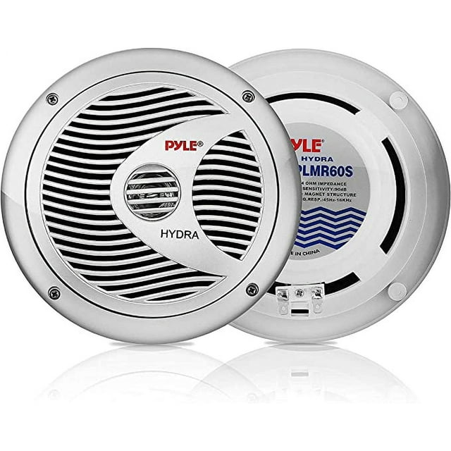 Pyle 6.5” Dual Marine Speaker 2Way Waterproof & Weather Resistant Outdoor Audio Stereo Sound System